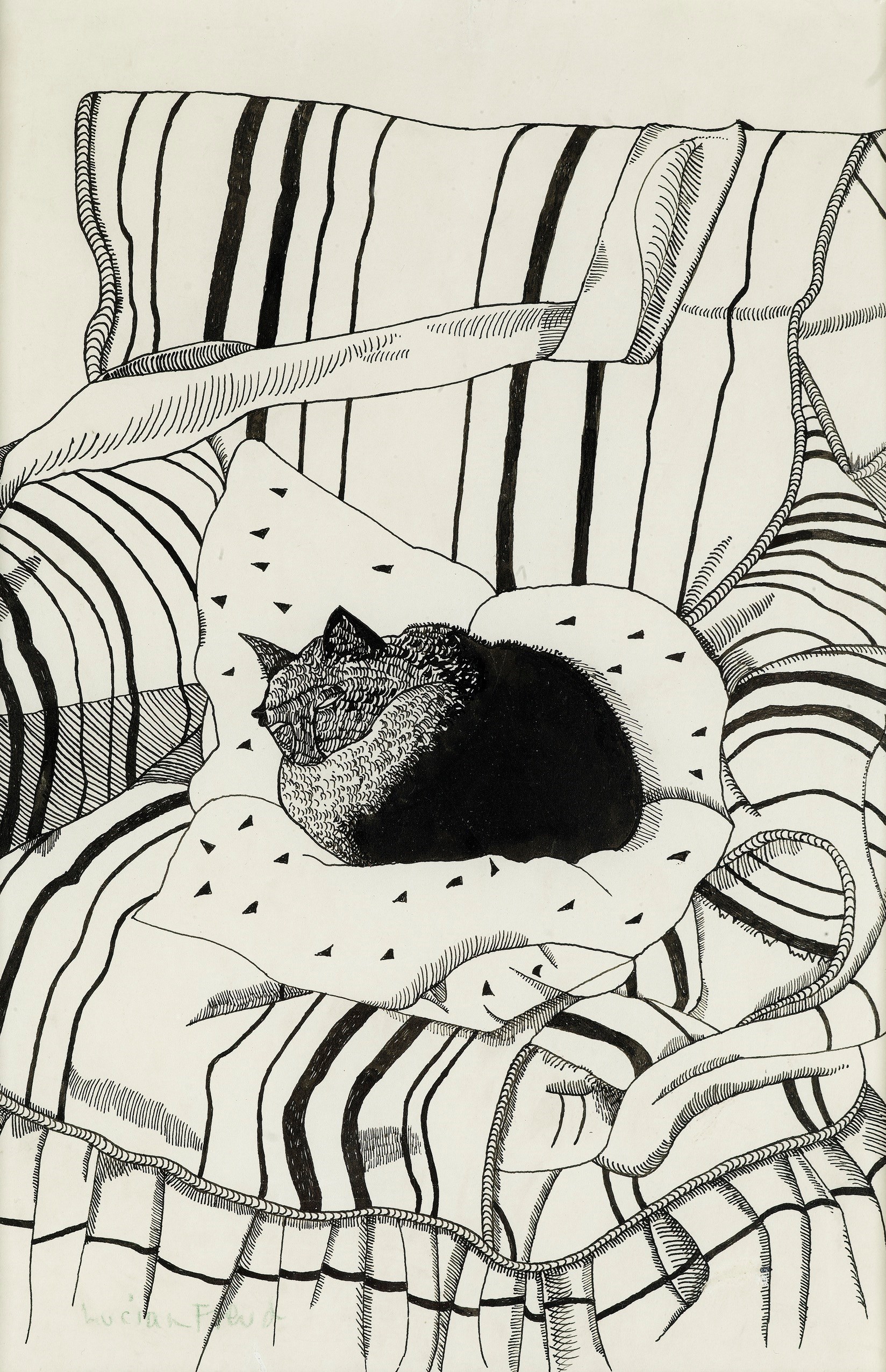 Original Fine Art Etching, 2 cats hotsell sleeping